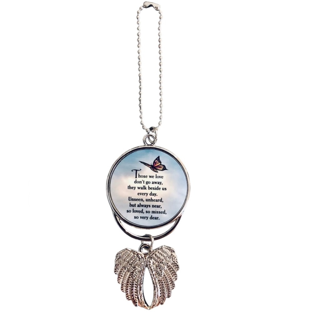 Personalized memorial car charms 2 sided. Photo can be used